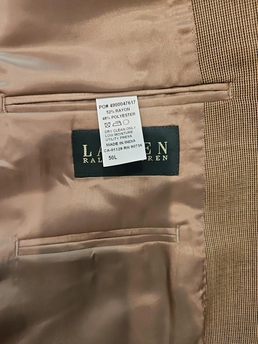 Ralph Lauren Men's Light Tan Two-Button Blazer